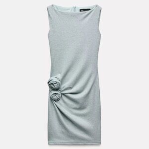 NWT Blue Metallic Zara Knit Dress